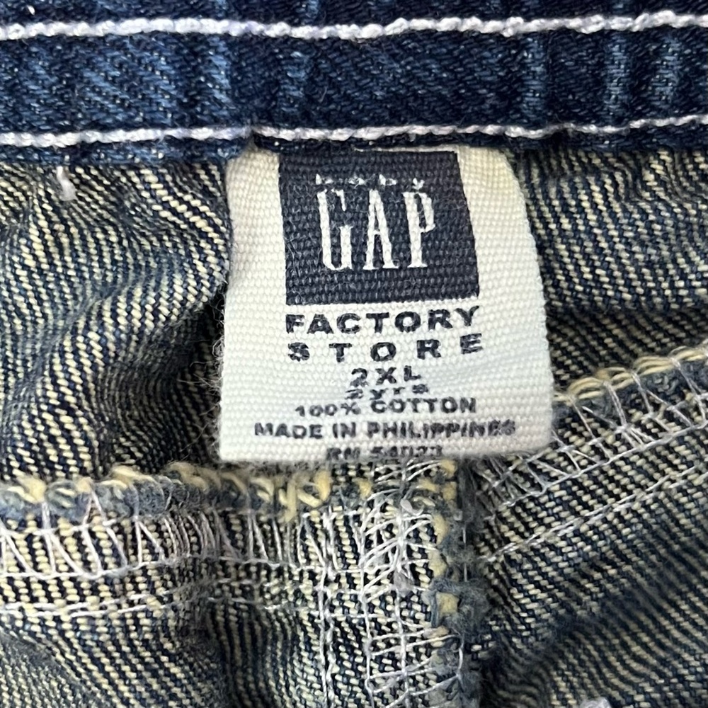 Vtg Baby Gap Carpenter Jeans Toddler 2T Baggy Utility Y2K Cargo Snap Easy Chage - Picture 9 of 12